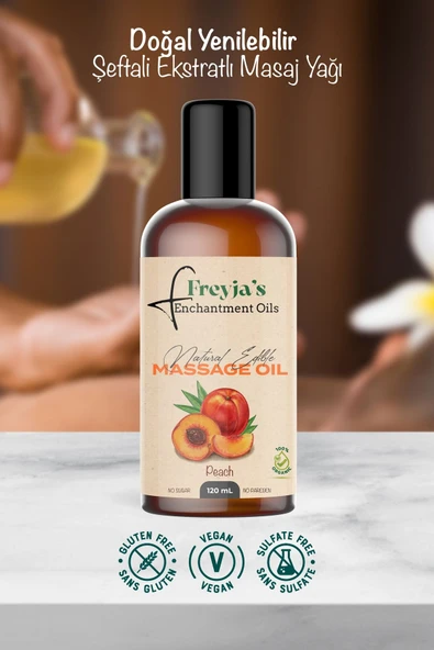 Enchantment Oils Freyja's Şeftalili Saf Vegan Yenilebilir Duyusal Aromaterapi Masaj Yağı 120ML