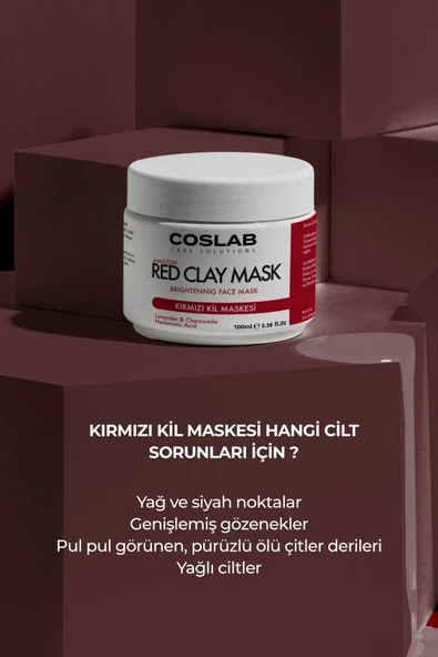 COSLAB Amazon Kırmızı Kil Maskesi – Gözenek Arındırıcı, Nemlendirici, Sebum Dengeleyici Doğal Yüz Maskesi - 5