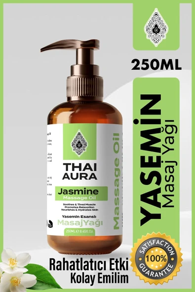 Thaialura Thai Aura 200ml Yenilebilir Yaseminli Etkili Spa Masaj Yağı Rahatlatıcı Nemlendirici