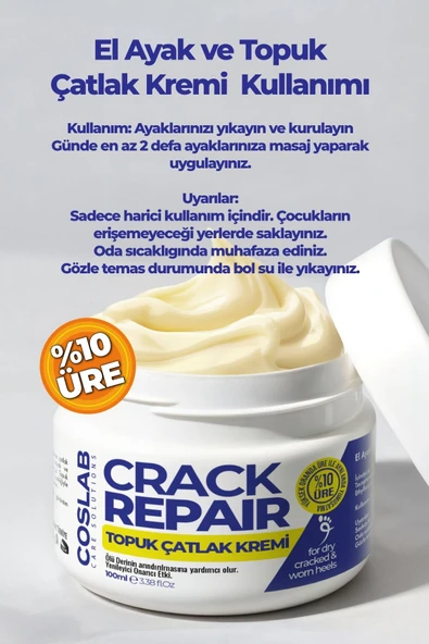 COSLAB %10 Üreli Ayak Topuk Çatlak ve Koku Giderici Nemlendirici Bakım Kremi 2’li Paket 2x100ml - 8