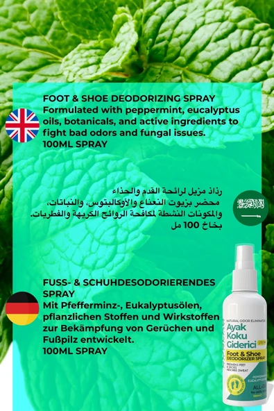 COSLAB Ayak ve Ayakkabı Koku Giderici, Mantar Engelleyici, Tırnak Bakım Spreyi – 100 ML Doğal Deodorant - 7