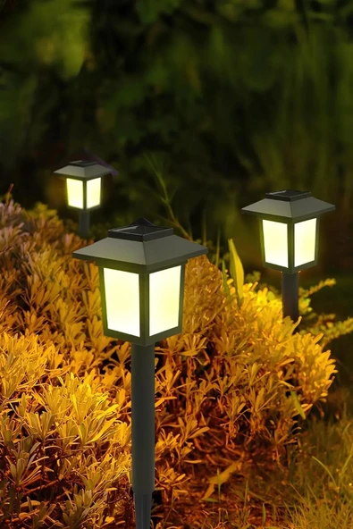 Solar Alev Efektli Bahçe Aydınlatması Güneş Enerjili Dekoratif Lamba Enerji Tasarruflu 3 ADET - 6