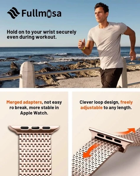 Fullmosa Uyumlu Apple Watch Metal Bantlar - 6