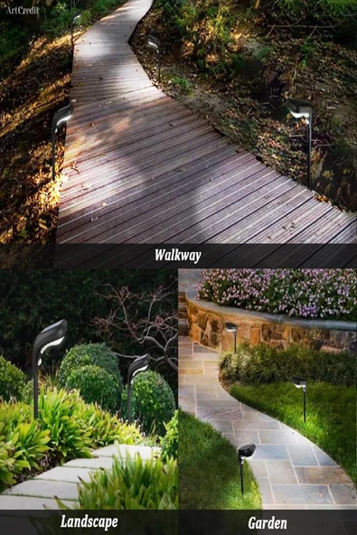 Solar Bahçe Aydınlatması Sensörlü, Su Geçirmez, Güneş Enerjili 2 Modlu 15m² Alan Etkili, 3 ADET - 2