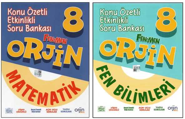 ORJİN 8. SINIF MATEMATİK+FEN BİLİMLERİ KONU ÖZETLİ SORU BANKASI (2 KİTAP) ürün görseli 1
