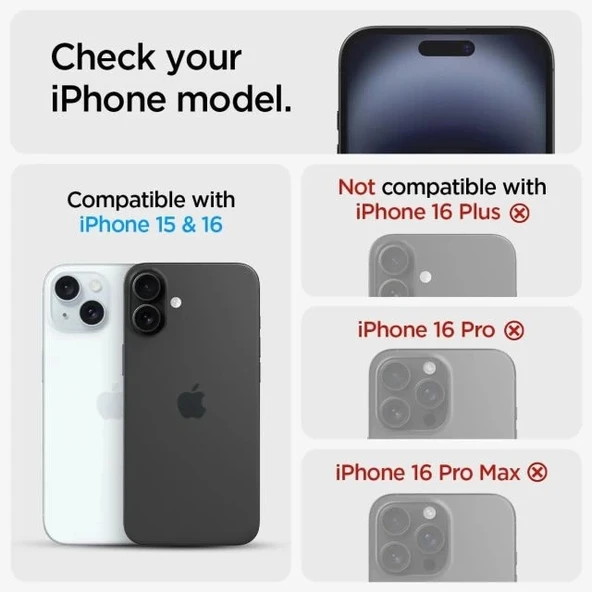 Spigen Temperli Cam Ekran Koruyucu [GlasTR EZ FIT - Privacy] iPhone 15 Plus - 2