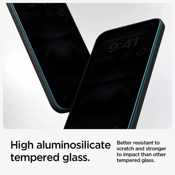 Spigen Temperli Cam Ekran Koruyucu [GlasTR EZ FIT - Privacy] iPhone 15 Plus - 9