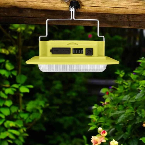 PANTHER Taşınabilir USB Type-C Şarjlı Solar Şarjlı Led Kamp Armatür Lambası 3000K-4000K-6400K Fonksiyonlu - 3