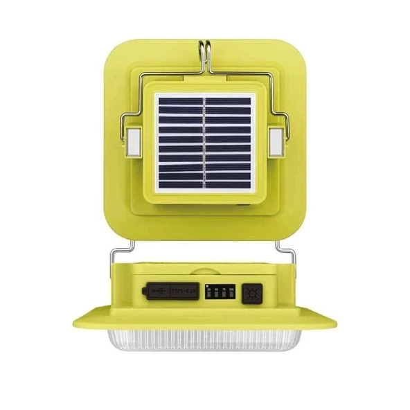PANTHER Taşınabilir USB Type-C Şarjlı Solar Şarjlı Led Kamp Armatür Lambası 3000K-4000K-6400K Fonksiyonlu - 2