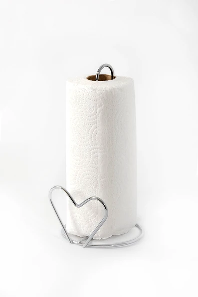 Banyo Havluluğu Kağıt Havluluk Peçetelik Kalpli Model Krom - 1