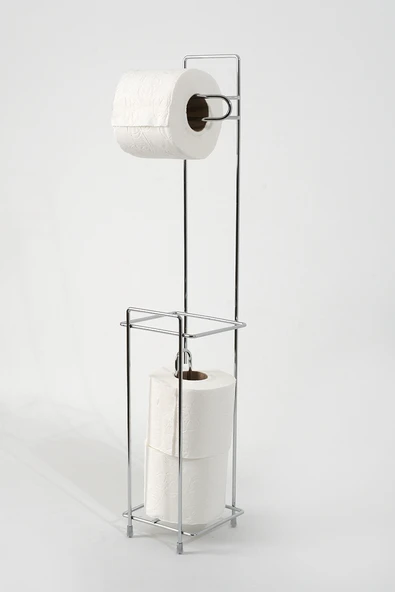 Tuvalet Kağıtlığı Yedekli Kare Krom - Resim 2