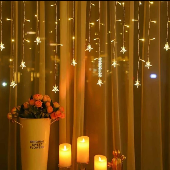 Yıldız 4 M 96 Led 19 Saçak 40-50-60 Cm Gün Işığı Mzxx3-4