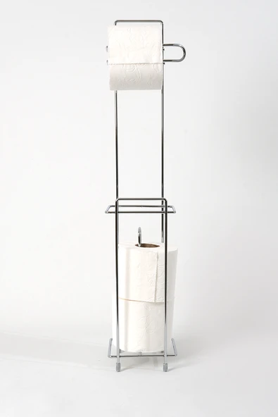 Tuvalet Kağıtlığı Yedekli Kare Krom ürün görseli