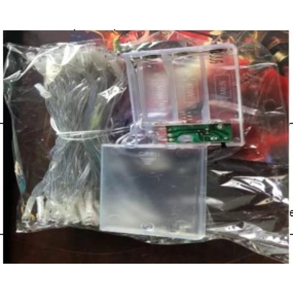 10m 60 Led Gün Işığı 2 Kademeli Şeffaf Kablo Pilli Mz33 - 2