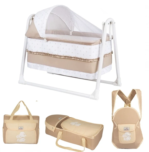 Magna Kids MAGNAKIDS Bebek Beşik ve Taşıma Seti Sepet Beşik Portbebe Kanguru Bakım Çantası Seti Sallanır Sepet Beşik - 2