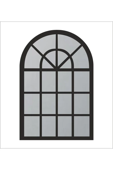 GÜNEŞ LAZER Dekoratif Hint Penceresi Aynalı Pleksi Dekoratif Oval Ahşap Çerçeve 80x60 Cm - 2
