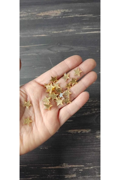 hoby shop Gold Yıldız Mini Boy 1 Cm 15 Adet
