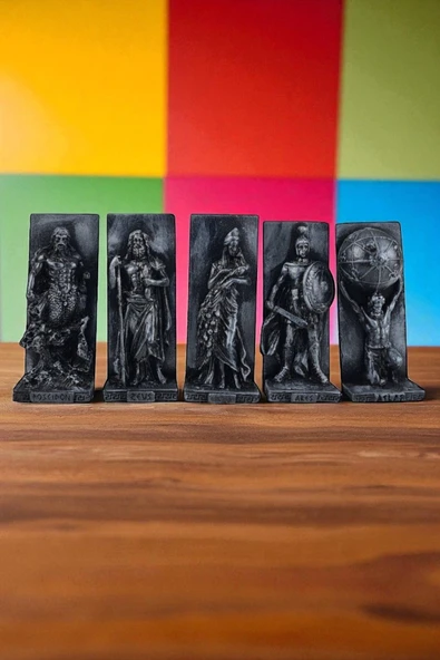 AYDİZAYN Polyester Antik Yunan Tanrıları 5'li Magnet Set