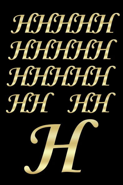 AYDİZAYN (H) 20 Adet Karışık Pleksi Harf 4cm Gold