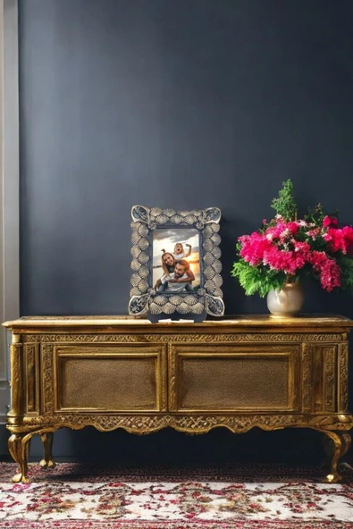 AYDİZAYN Deniz Kabuğu Desenli Polyester Fotoğraf Çerçevesi