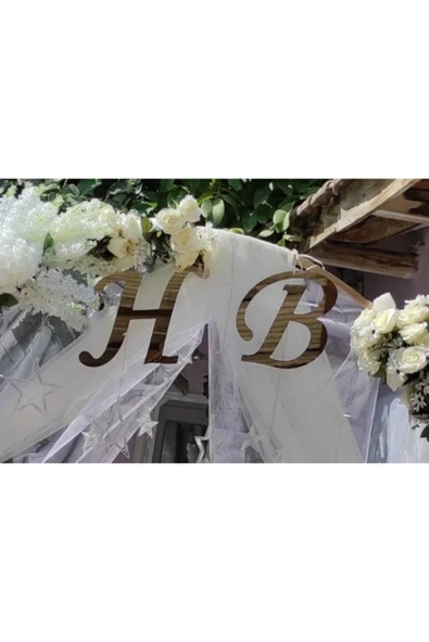 BBREKLAM Süslü Pleksi Harf Söz-nişan-kına H: 30 Cm Çift Harf Gold Ve Gümüş Renk Seçeneği Baş Harf Lüx Pleksi - 3