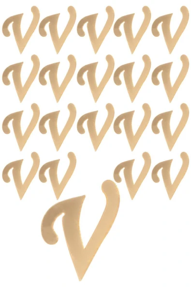 Ay Hediyelik 20 Adet Karışık Pleksi Harf 4cm Gold
