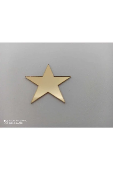 Aker Hediyelik Gold Pleksi Yıldız 3,5 Cm (yapışkanlı) 10 Adet