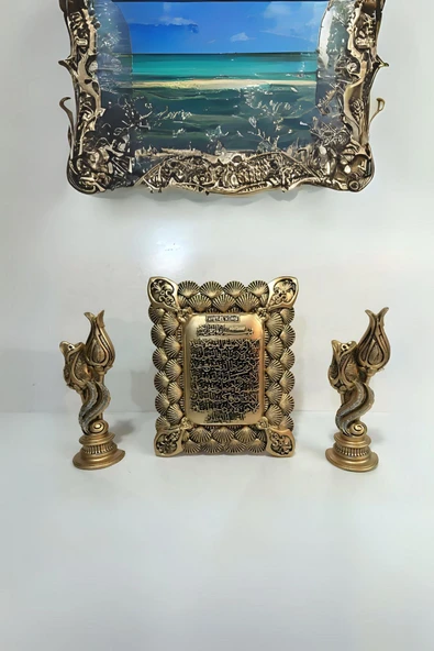 AYDİZAYN Dekoratif Polyester Ayetel Kürsi ve Lale Biblolar