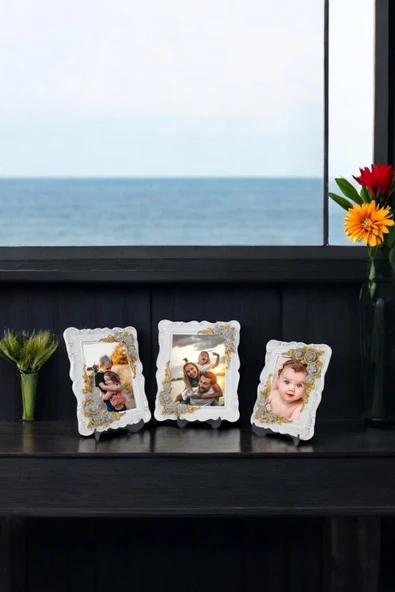 AYDİZAYN Üçlü Dekoratif Polyester Fotoğraf Çerçeveleri