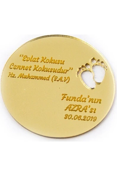 Ay Hediyelik Söz Nişan Düğün Pleksi Magnet Altın Renk 25 Adet