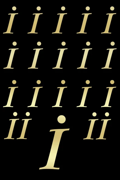 AYDİZAYN (İ) 20 Adet Karışık Pleksi Harf 4cm Gold