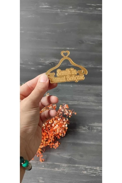 hoby shop Pleksi Damat Bohçası Yazısı Isme Özel Gold(5 Adet) - 4