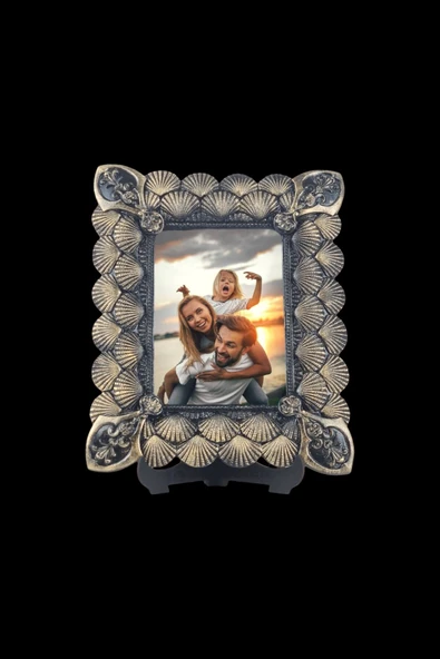 AYDİZAYN Deniz Kabuğu Desenli Polyester Fotoğraf Çerçevesi - 2
