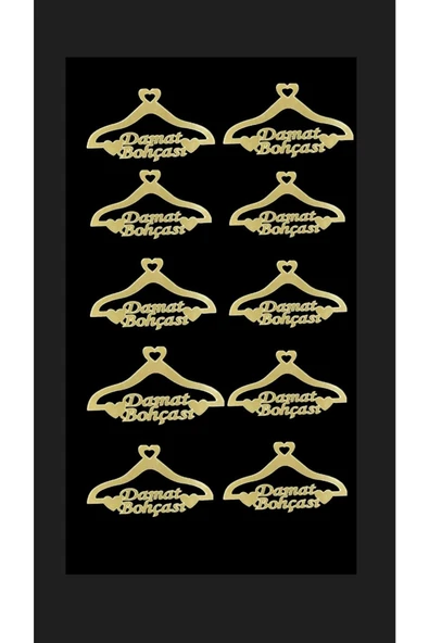 YENİ HEDİYELİK DÜNYAM Pleksi Damat Bohçası Yazısı Gold 10 Adet