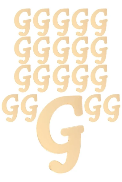 Aker Hediyelik 20 Adet Karışık Pleksi Harf 4cm Gold Ğ
