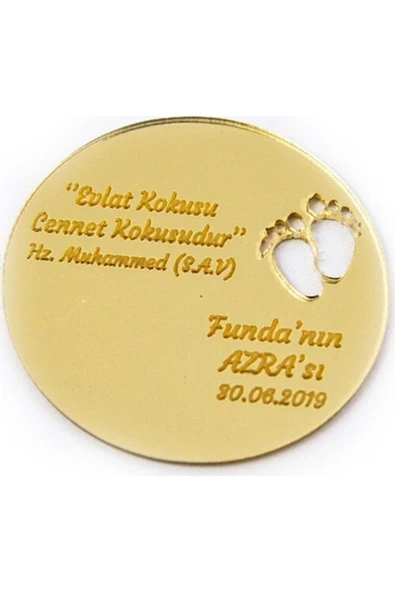 Home & Home Home Yeni Dogan Magnet Pleksi Gold Renk 30 Adet.