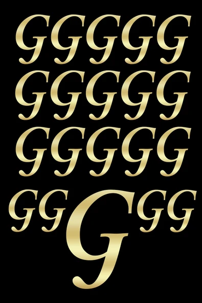 AYDİZAYN (G) 20 Adet Karışık Pleksi Harf 4cm Gold