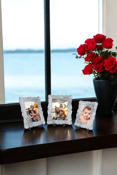 AYDİZAYN Üçlü Dekoratif Polyester Fotoğraf Çerçeveleri