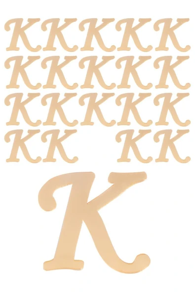 YENİ HEDİYELİK DÜNYAM 20 Adet Karışık Pleksi Harf 4cm Gold K