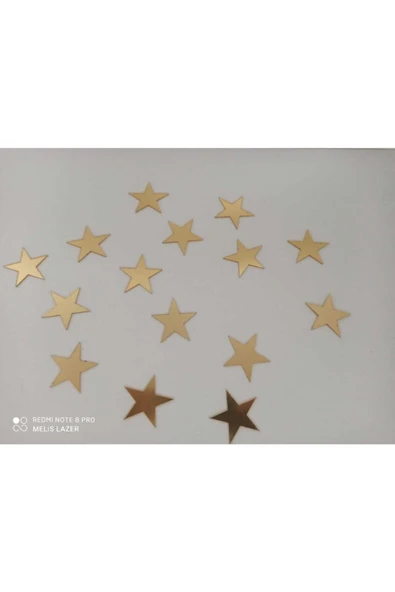 Aker Hediyelik Gold Pleksi Yıldız 3,5 Cm (yapışkanlı) 10 Adet - 2