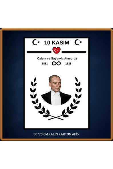 Ti Play10 Kasım Atatürk Afişi 50x70 cm Bristol Baskı 04 - 4