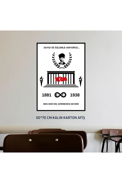 Ti Play10 Kasım Atatürk Afişi 50x70 cm Bristol Baskı 01 - 1