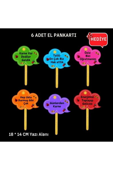 Ti PlayİYİ TATİLLER KARNE GÜNÜ PANO SÜSÜ 01 (EL PANKARTI HEDİYELİ) - 3