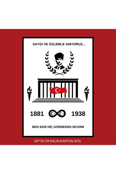 Ti Play10 Kasım Atatürk Afişi 50x70 cm Bristol Baskı 01 - 3