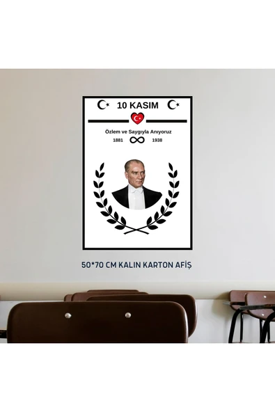 Ti Play10 Kasım Atatürk Afişi 50x70 cm Bristol Baskı 04 - 3