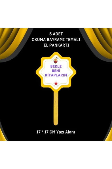 Ti PlayOKUMA BAYRAMI / ŞENLİĞİ TEMALI 10'lu EL PANKARTLARI - 4