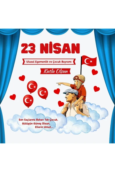 Ti Play23 NİSAN ULUSAL EGEMENLİK VE ÇOCUK BAYRAMI PANO SÜSÜ - 1