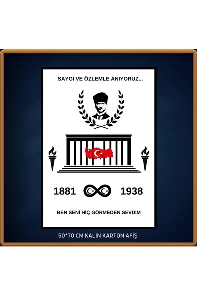 Ti Play10 Kasım Atatürk Afişi 50x70 cm Bristol Baskı 01 - 2