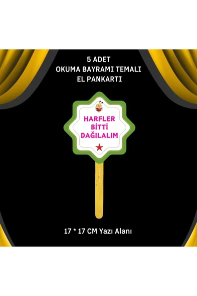 Ti PlayOKUMA BAYRAMI / ŞENLİĞİ TEMALI 10'lu EL PANKARTLARI - 3