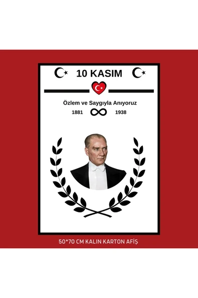 Ti Play10 Kasım Atatürk Afişi 50x70 cm Bristol Baskı 04 - 1